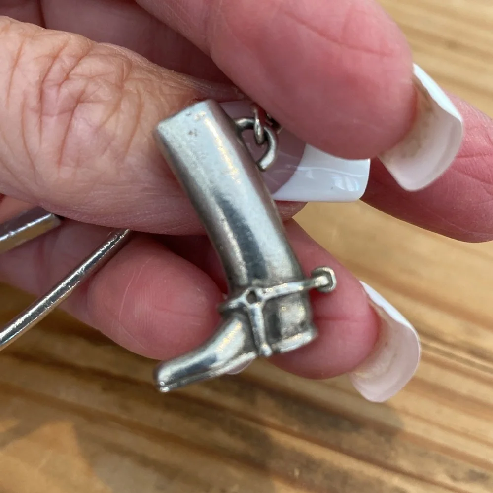🎉 VINTAGE STERLING SILVER BOOT KEYCHAIN‼️ - Picture 4 of 10